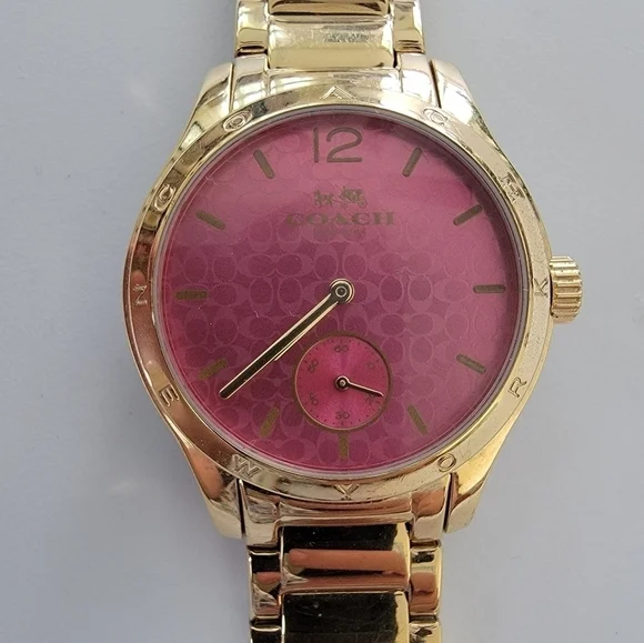 Coach Ladies Watch with Hot Pink Signature "C" Logo Face - Picture 3 of 10